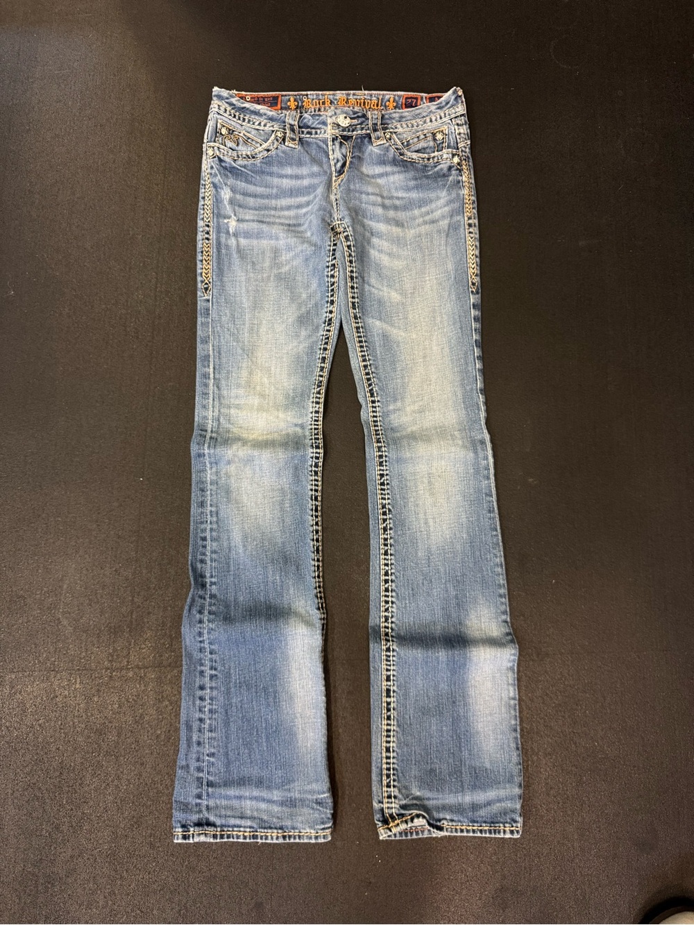 Y2K Distressed Rock Revival Low Rise Jeans